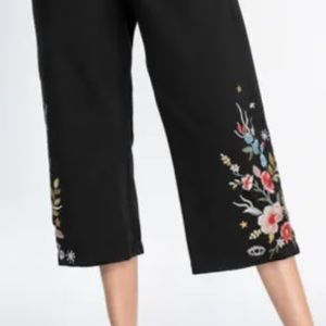 JOHNNY WAS NWT LISSA BLACK FRENCH TERRY CROPPED PANTS SZ M